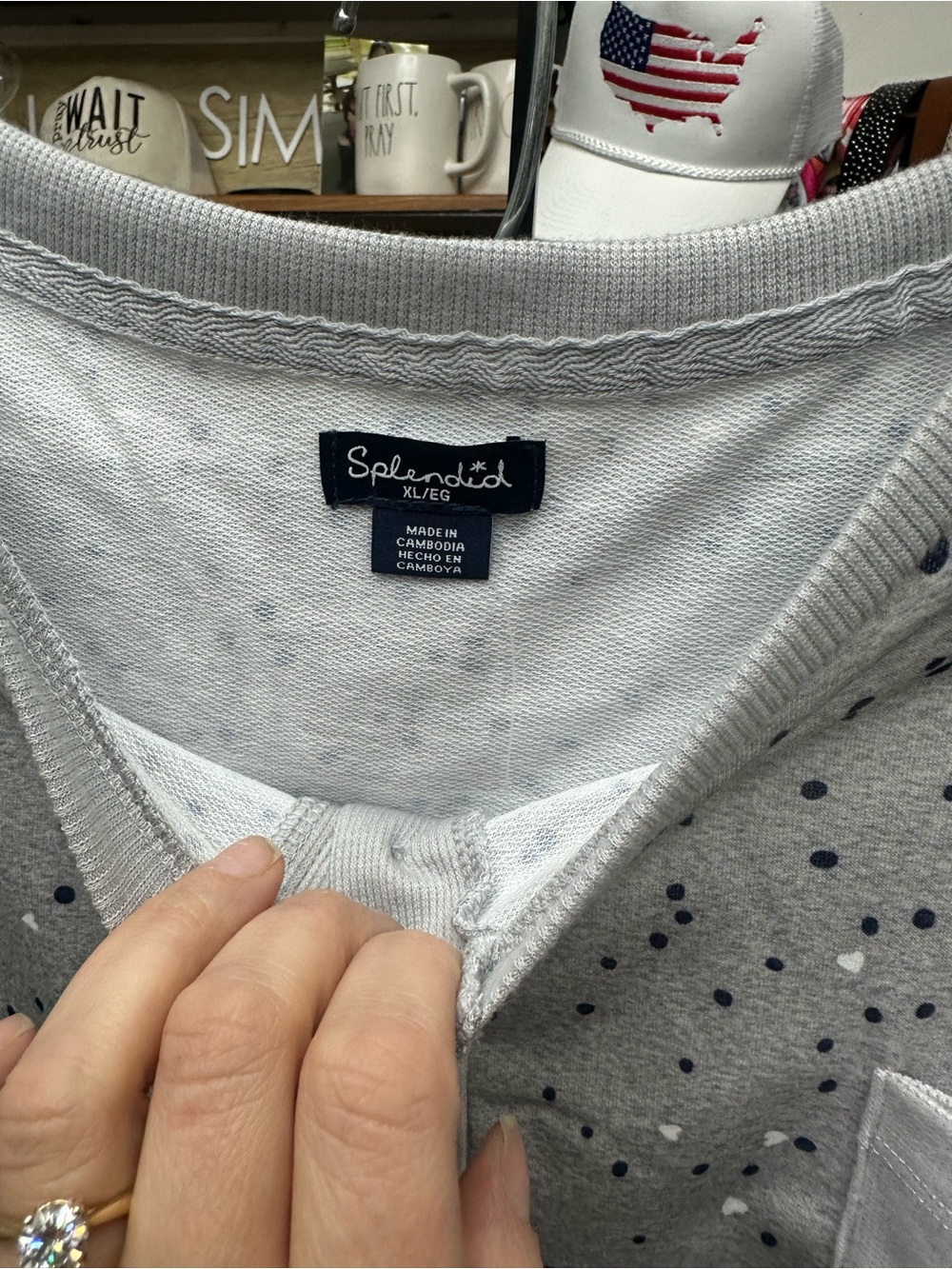 Splendid Light Gray Speckled Two-Piece Pajama Set - Picture 4 of 6